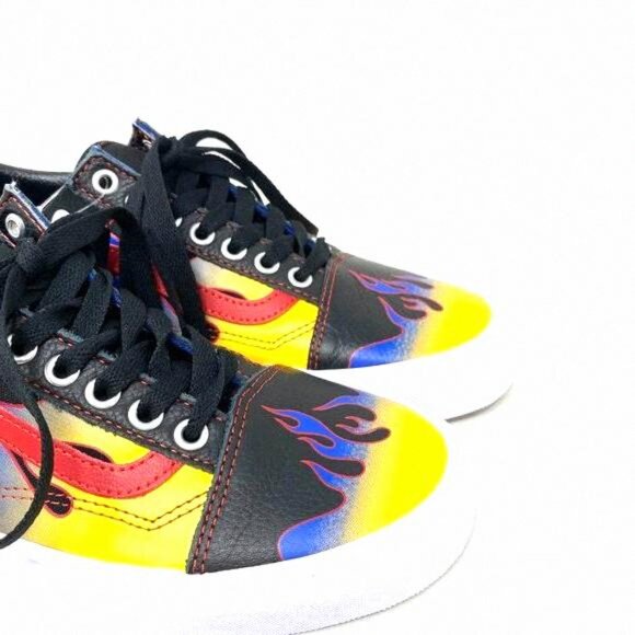 VANS Old Skool Racer Black Red Women Low Top VN0A3WKT57Z Sneakers Canvas Leather - Picture 5 of 11